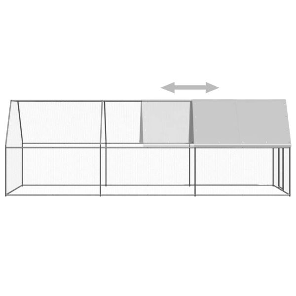 Птичарник на открито, 2x6x2 м, поцинкована стомана
