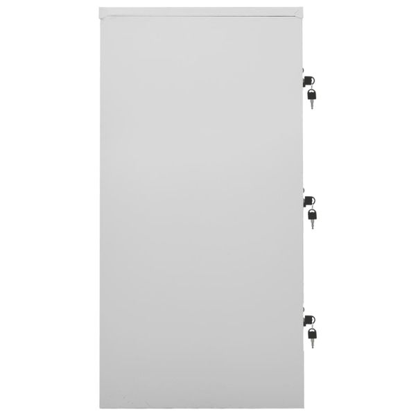 Заключващи шкафове 5 бр светлосиво/червено 90x45x92,5см стомана