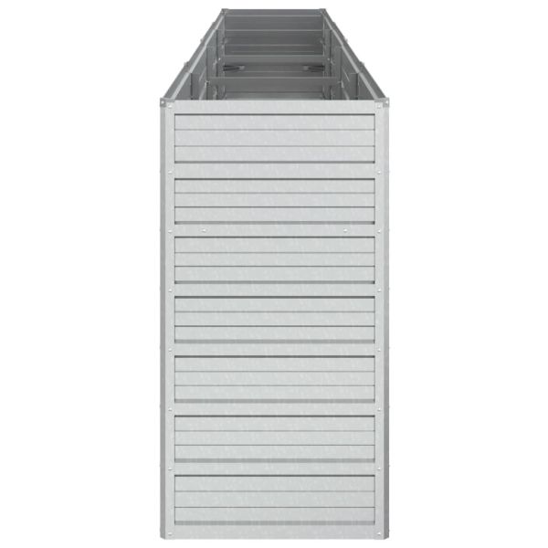 Повдигната градинска леха, 320x40x77 см, стомана, сребриста