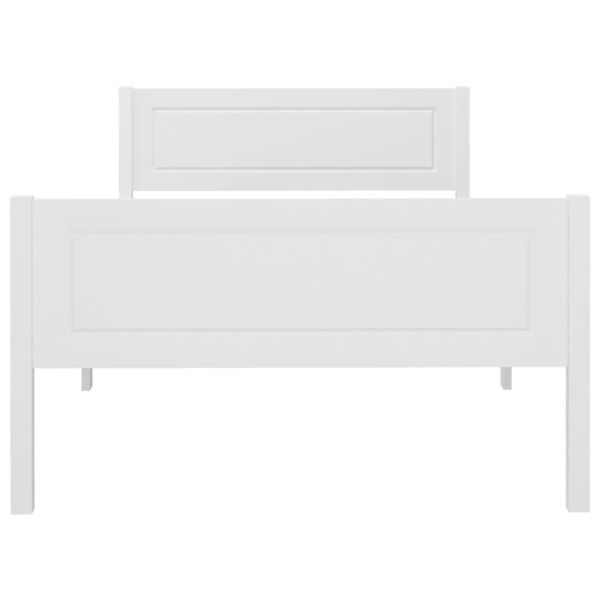 Рамка за легло, бор масив, бяла, 100х200 см