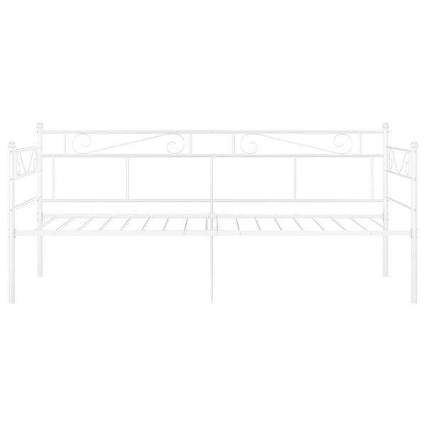 Рамка за разтегателен диван, бяла, метал, 90x200 см