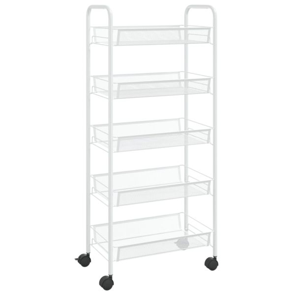 Кухненска количка на 5 нива, черна, 46x26x105 см, желязо