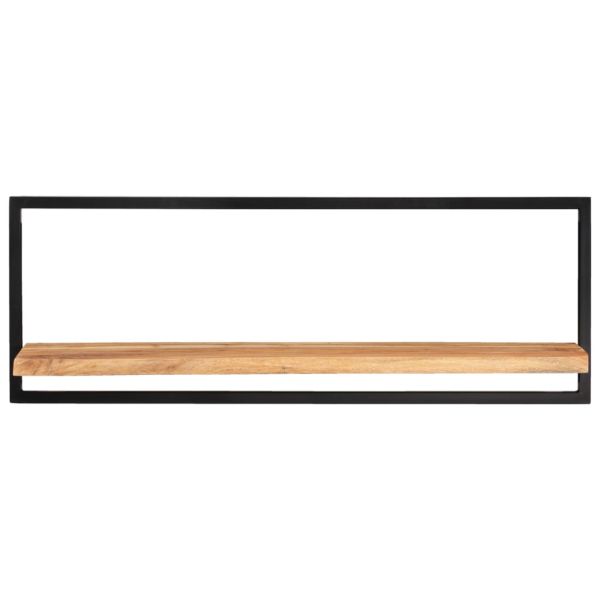 Стенни рафтове 2 бр 100x24x35 см акациево дърво масив стомана