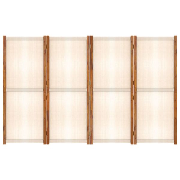 Параван за стая, 4 панела, кремавобял, 280x180 cм