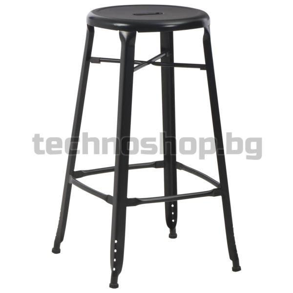Бар табуретки, 4 бр, черни, стомана