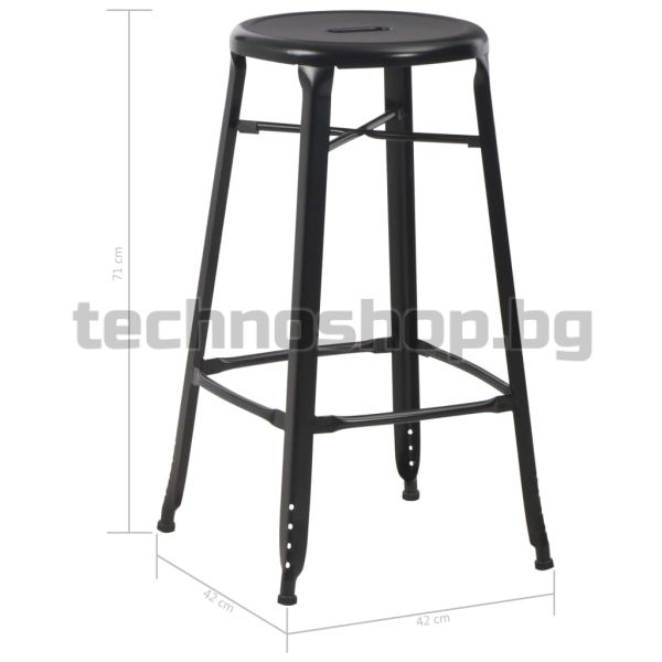 Бар табуретки, 4 бр, черни, стомана