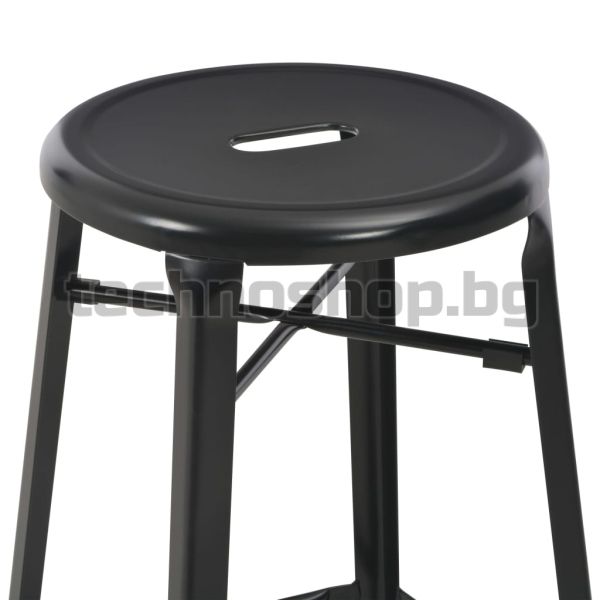 Бар табуретки, 6 бр, черни, стомана