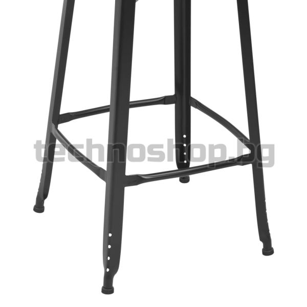 Бар табуретки, 6 бр, черни, стомана