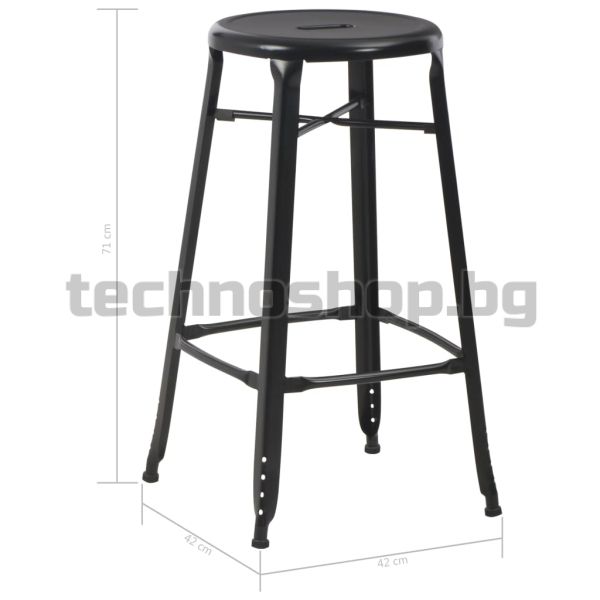 Бар табуретки, 6 бр, черни, стомана