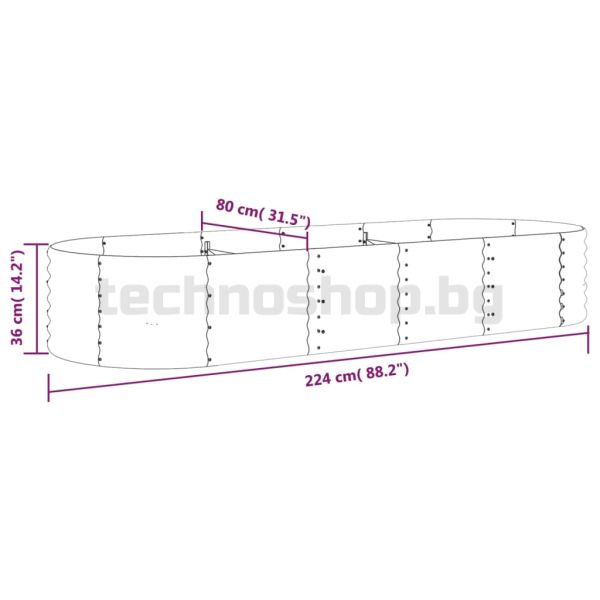 Градинска повдигната леха поцинкована стомана сиво