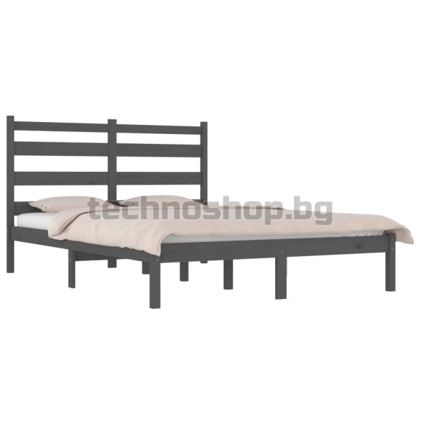 Рамка за легло, сива, бор масив, 200х200 см