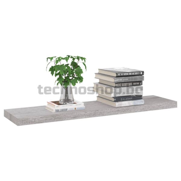 Окачен стенен рафт, бетонно сив, 90x23,5x3,8 см, МДФ