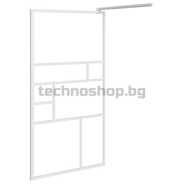 Стена за душ кабина, 100x195 см, ESG стъкло, бяла