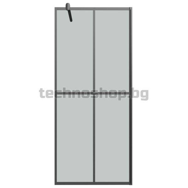Параван за баня, 80x195 см, тъмно закалено стъкло