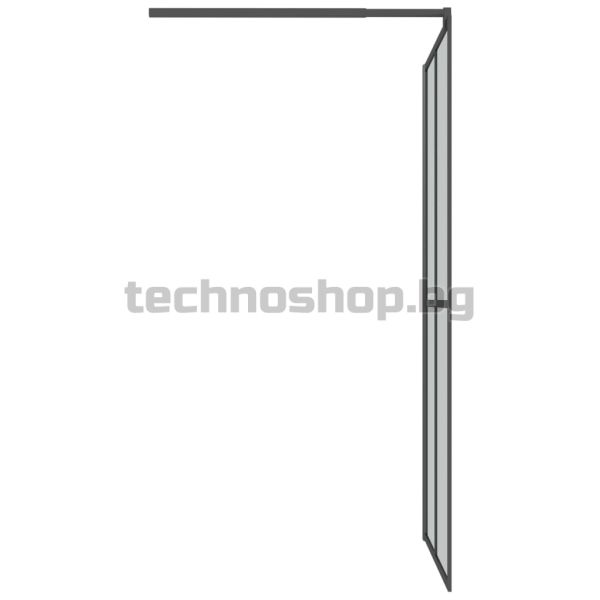 Параван за баня, 100x195 см, тъмно закалено стъкло