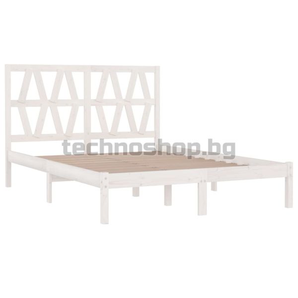 Рамка за легло, бяла, бор масив, 120x200 см