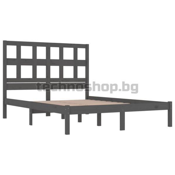 Рамка за легло, сива, бор масив, 200х200 см