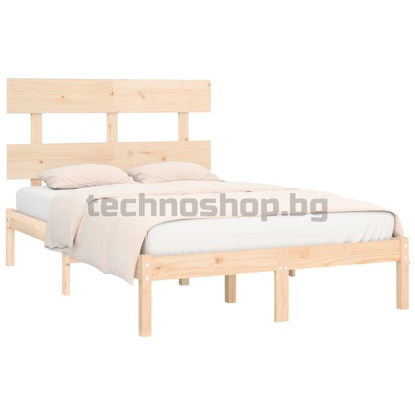 Рамка за легло, дърво масив, 120x190 см, Small Double