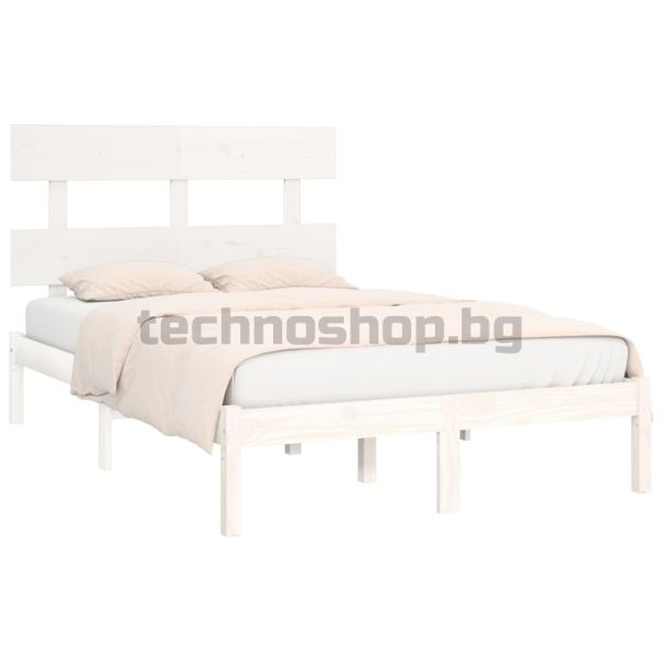Рамка за легло, бяла, дърво масив, 160х200 см