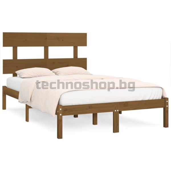 Рамка за легло, меденокафява, дърво масив, 200x200 см