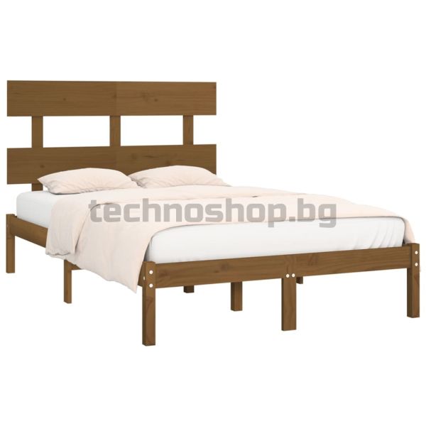 Рамка за легло, меденокафява, дърво масив, 200x200 см