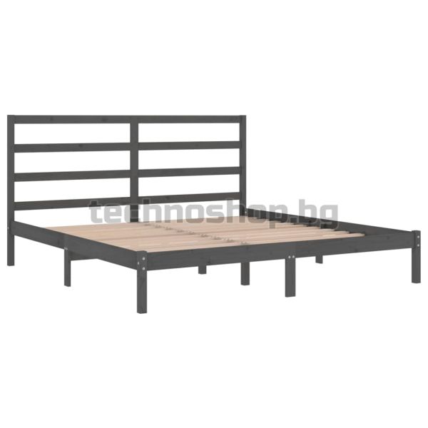 Рамка за легло, сива, бор масив, 200х200 см