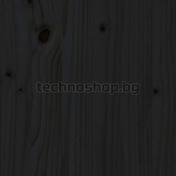 Рамка за легло, черна, бор масив, 100х200 см