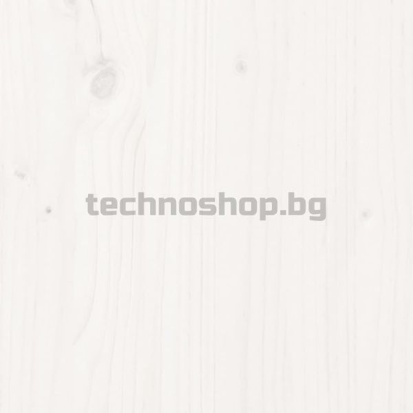 Рамка за легло, бяла, дърво масив, 200x200 см