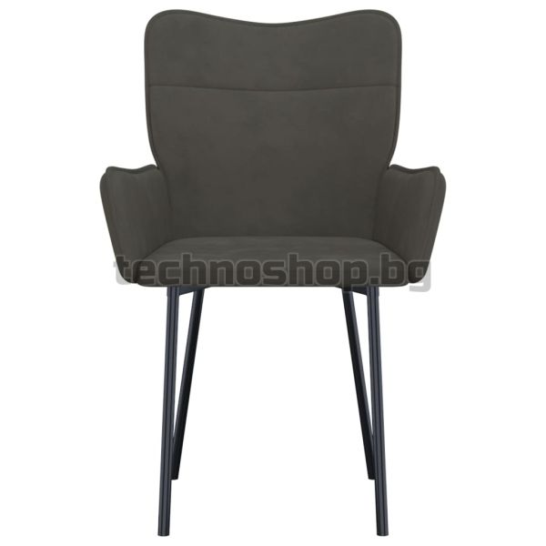 Трапезни столове, 2 бр, тъмносиви, кадифе
