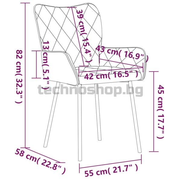 Трапезни столове, 2 бр, кремави, текстил