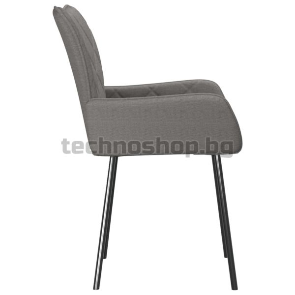 Трапезни столове, 2 бр, светлосиви, текстил