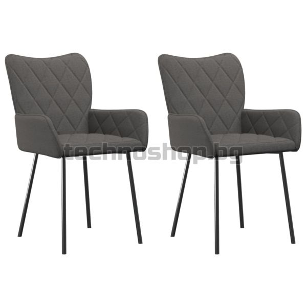 Трапезни столове, 2 бр, тъмносиви, текстил