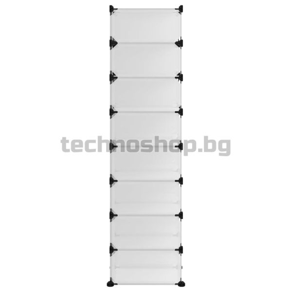 Етажерка за обувки, прозрачна, 93x36,5x140 см, PP