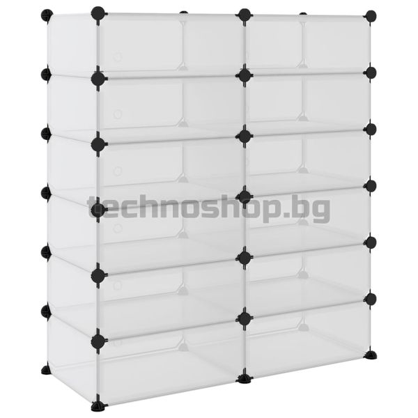 Етажерка за обувки, прозрачна, 94,5x36,5x106 см, PP