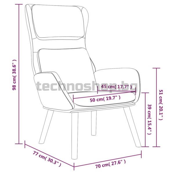 Релакс стол, черен, кадифе