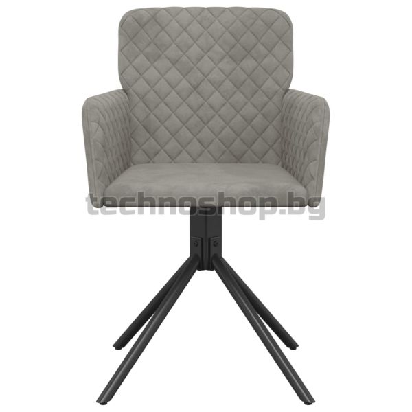 Въртящи се трапезни столове, 2 бр, светлосиви, кадифе