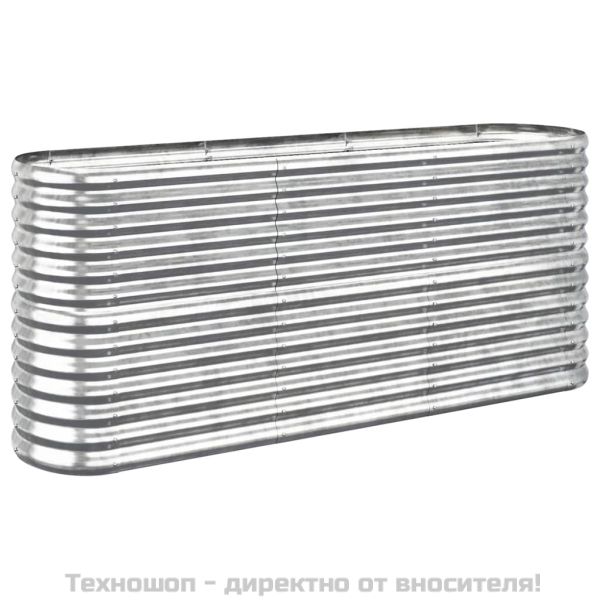 Градинска повдигната леха поцинкована стомана сребрист