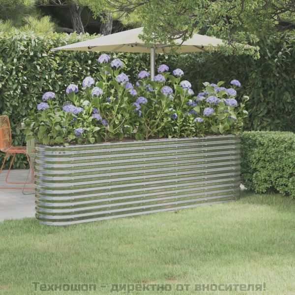 Градинска повдигната леха поцинкована стомана сребрист