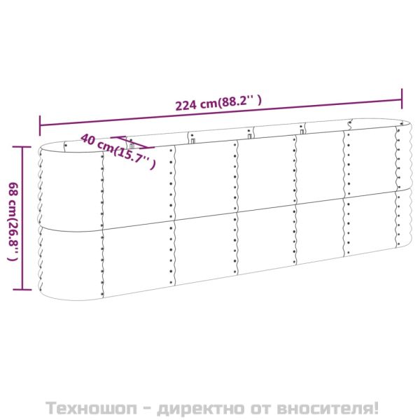 Градинска повдигната леха поцинкована стомана сиво