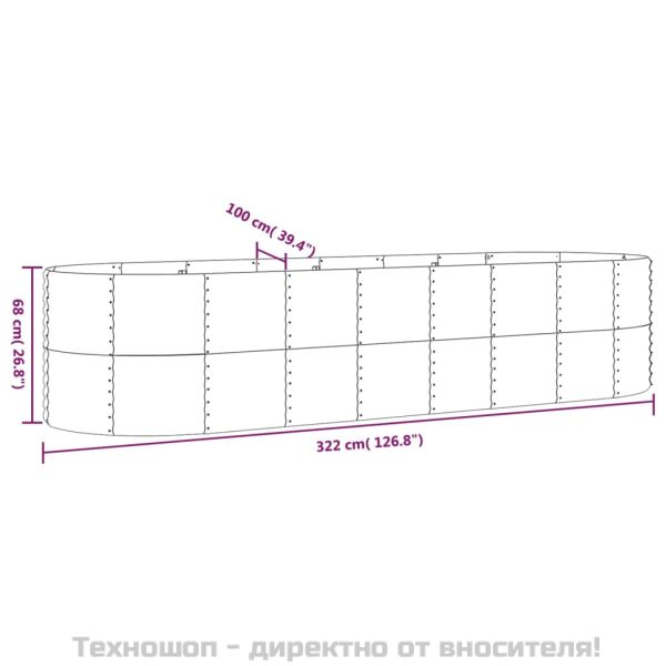 Градинска повдигната леха поцинкована стомана сиво