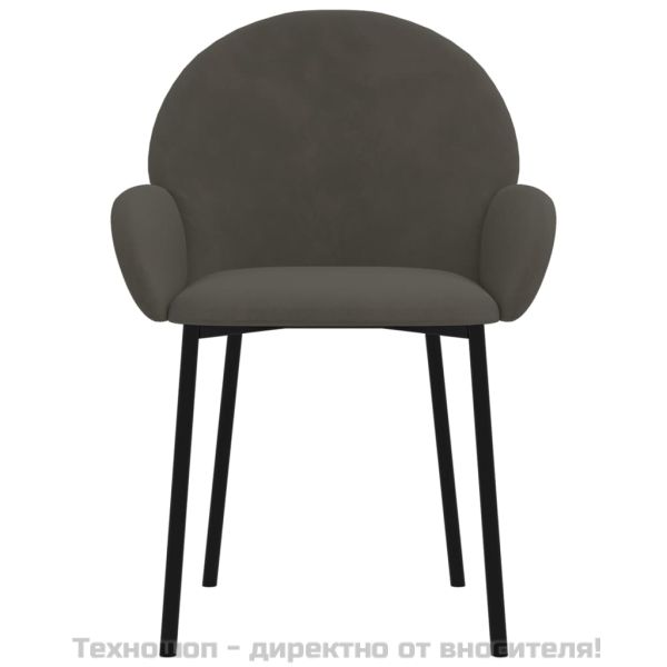 Трапезни столове, 2 бр, тъмносиви, кадифе