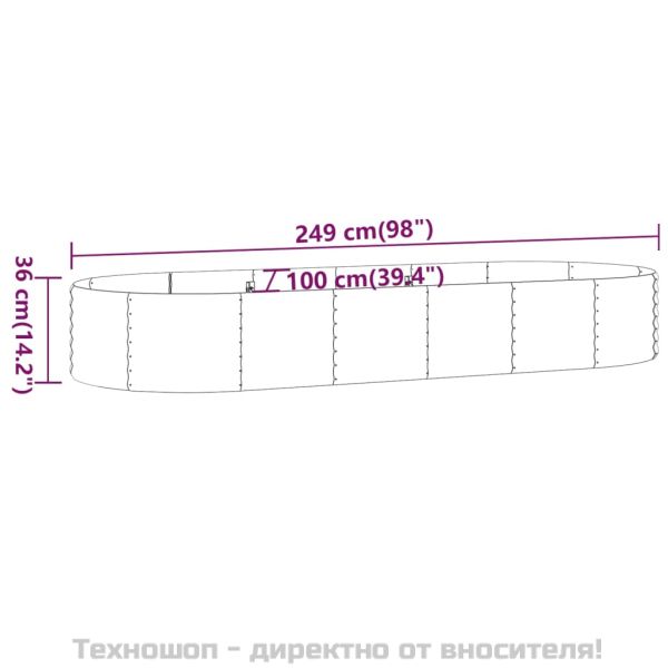 Градинска повдигната леха поцинкована стомана сиво