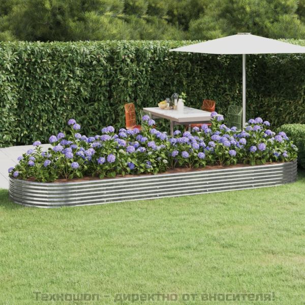 Градинска повдигната леха поцинкована стомана сребрист