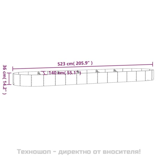 Градинска повдигната леха поцинкована стомана сребрист