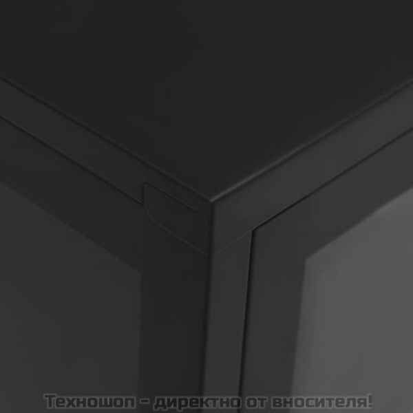 Бюфет, черен, 75x35x105 см, стомана и стъкло