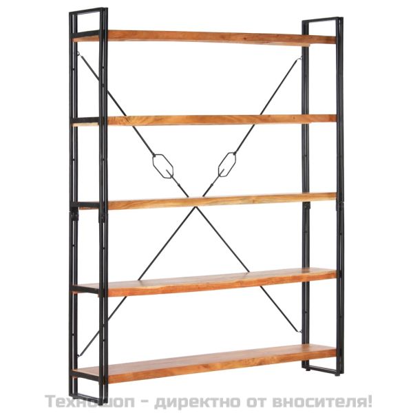 Библиотека с 5 рафта, 140x30x180 см, акация масив