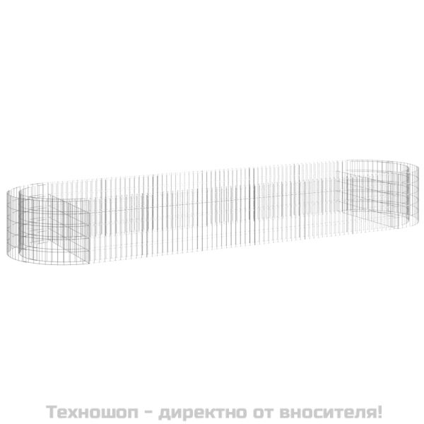 Габион повдигната леха, поцинковано желязо, 400x100x50 cм
