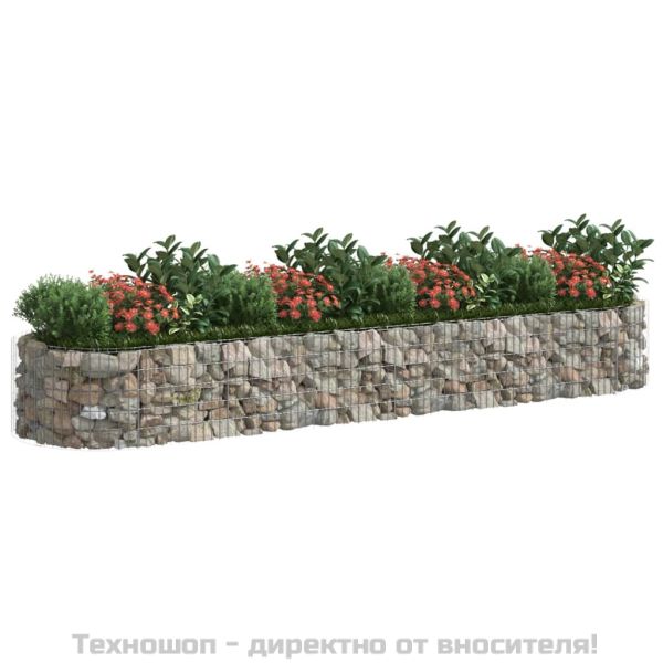 Габион повдигната леха, поцинковано желязо, 400x100x50 cм