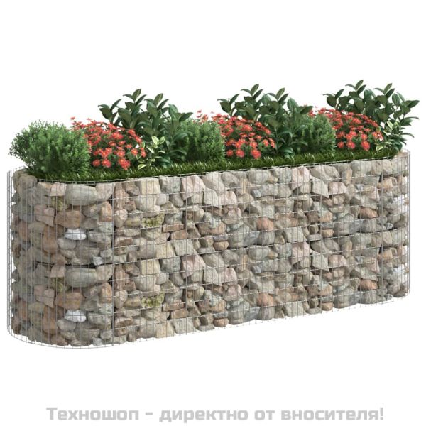 Габион повдигната леха, поцинковано желязо, 300x100x100 cм