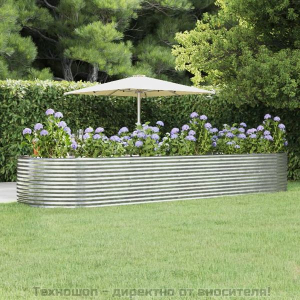 Градинска повдигната леха поцинкована стомана сребрист